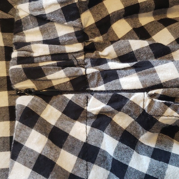 Eva Franco Lace-Up Black and White Gingham Midi Flare Skirt Meduim - Picture 9 of 10